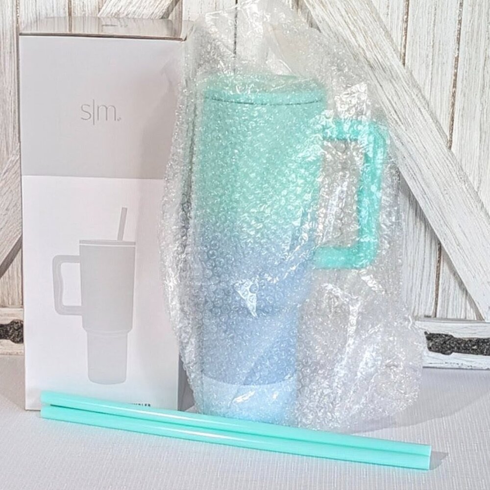 Simple Modern Cool Mint Ombre 40 oz Trek Tumbler with Handle NIB - Picture 10 of 11